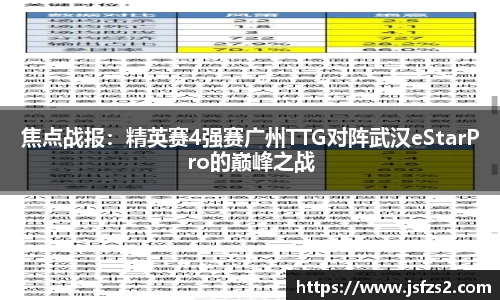 焦点战报：精英赛4强赛广州TTG对阵武汉eStarPro的巅峰之战
